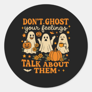 Halloween School Psychologist Shirt Dont Ghost You Classic Round Sticker
