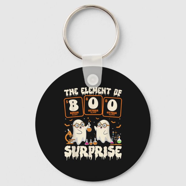Halloween Science Ghost Teacher The Element Of Sur Key Ring (Front)