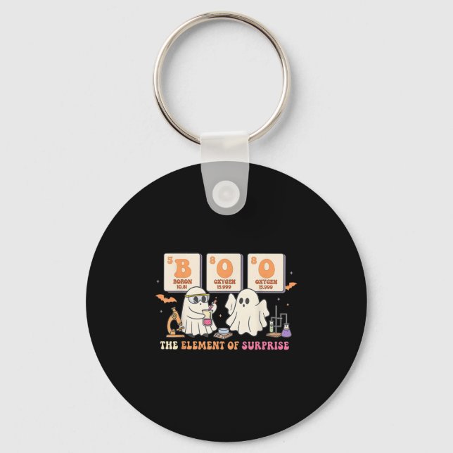 Halloween Science Teacher Boo Ghost The Element Of Key Ring (Front)