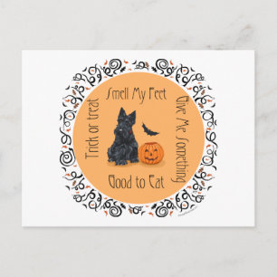Halloween Scottish Terrier Postcard