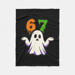 Halloween scp 67 cute ghost meme six seven costume fleece blanket