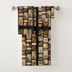 Halloween Scrapper Tags Fall 2 of 7 Bath Towel Set