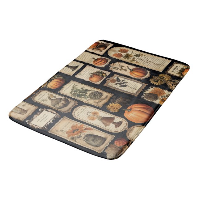 Halloween Scrapper Tags Fall Bath Mat (Angled)