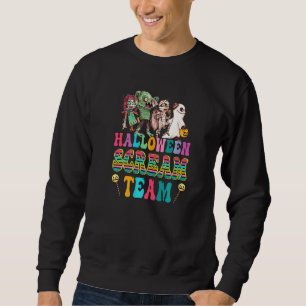Halloween Scream Team Retro Hippy Style Sweatshirt