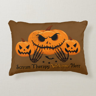 Halloween Scream Therapy Welcome Here Decorative Cushion