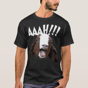 Halloween Screaming Goat AAAH!!! - Funny Crazy Goa T-Shirt