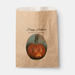 Halloween Screaming Jack O Lantern Pumpkin Pastel Favour Bag