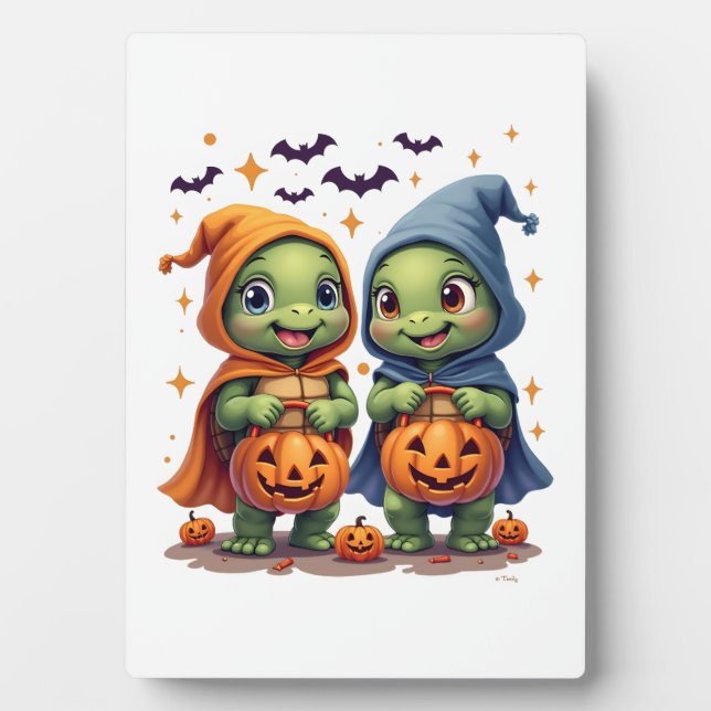 Halloween Sea Turtle Ghost Turtles T-Shirt Plaque (Front)