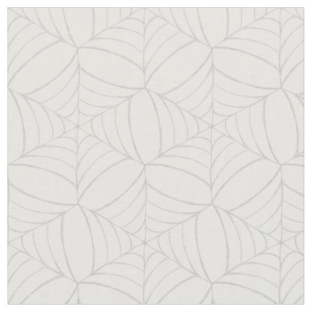 Halloween Seamless Cobwebs Geometric Pattern Funny Fabric (Close Up)