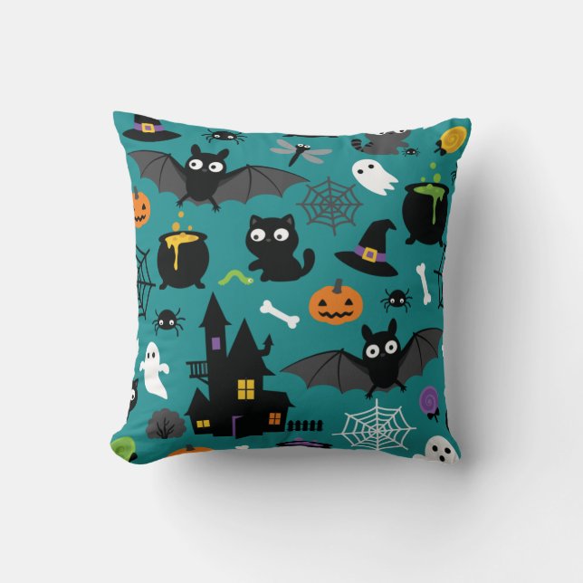 Halloween Seamless Pattern Cushion (Front)