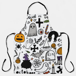 Halloween seamless pattern. Vintage background Apron