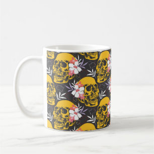 Halloween seamless pattern with colourful and scar coffee mug