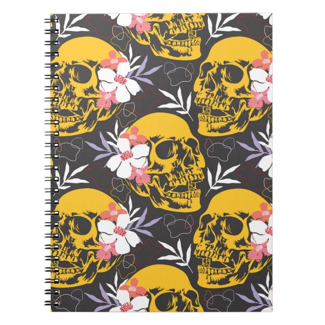 Halloween seamless pattern with colourful and scar notebook (Front)