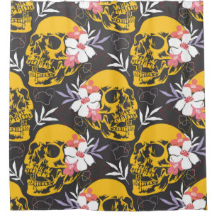 Halloween seamless pattern with colourful and scar shower curtain