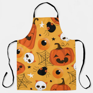 Halloween seamless pattern with cute pumpkins, sku apron