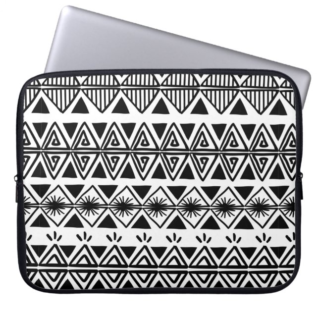 Halloween seamless pattern with flowers,pumpkins a laptop sleeve (Front)