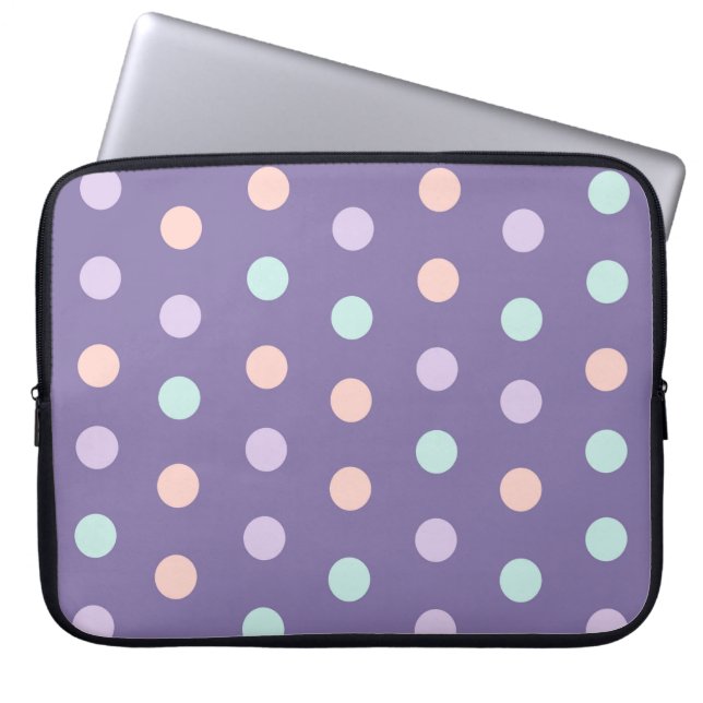 Halloween seamless pattern with polka dots isolate laptop sleeve (Front)