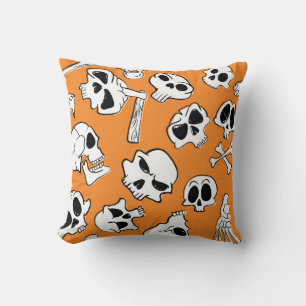 Halloween seamless pattern with skulls and bones.  cushion
