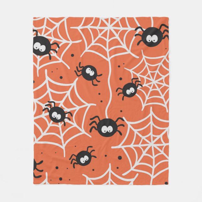 Halloween seamless pattern with spiders and web. fleece blanket (Front)