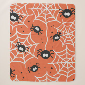 Halloween seamless pattern with spiders and web. sherpa blanket
