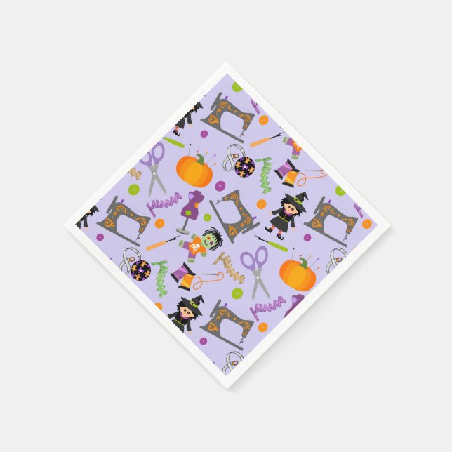 Halloween Seamstress Sewing Notions Napkin (Corner)