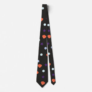 Halloween Seashells Sea Stars Pearls in Black Tie