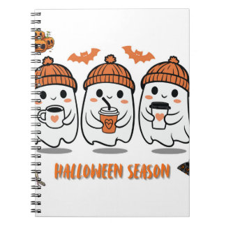 Halloween season – cute ghost coffee notebook