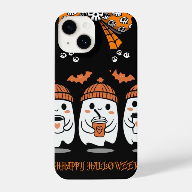 Halloween Season – fantômes cosy café iPhone Case (Back)