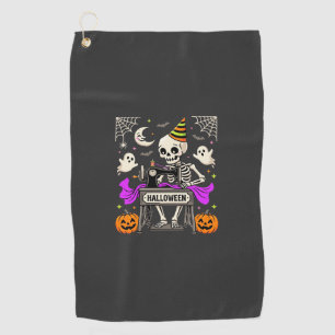 Halloween Sewing Skeleton Spooky Ghost Pumpkin Sew Golf Towel