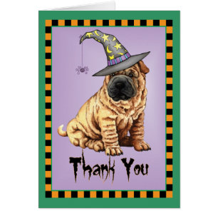 Halloween Shar-Pei Thank You card