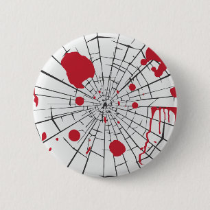 halloween shattered glass 6 cm round badge