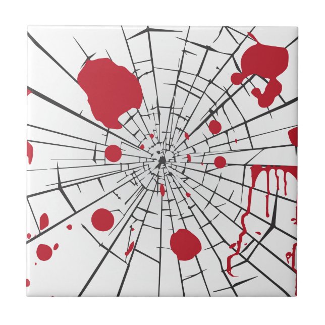 halloween shattered glass ceramic tile (Front)