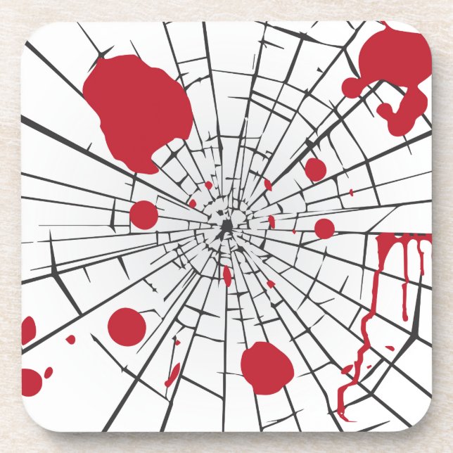 halloween shattered glass coaster (Front)
