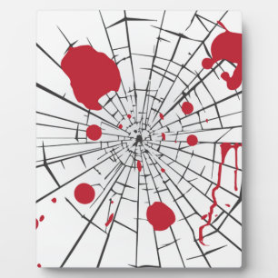 halloween shattered glass plaque
