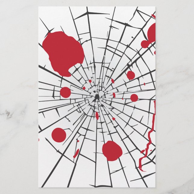 halloween shattered glass stationery (Front)