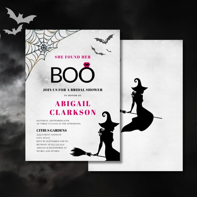 Halloween She Found Her Boo Bridal Shower Invitation (Creator Uploaded)