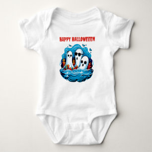  Halloween Sheet faced ghosts Baby Bodysuit