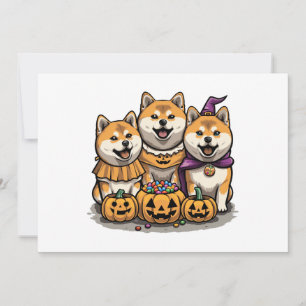 Halloween Shiba Inu Dogs Invitation