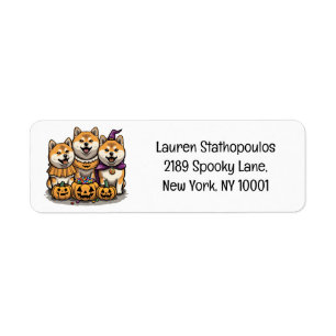 Halloween Shiba Inu Dogs Return Address Label