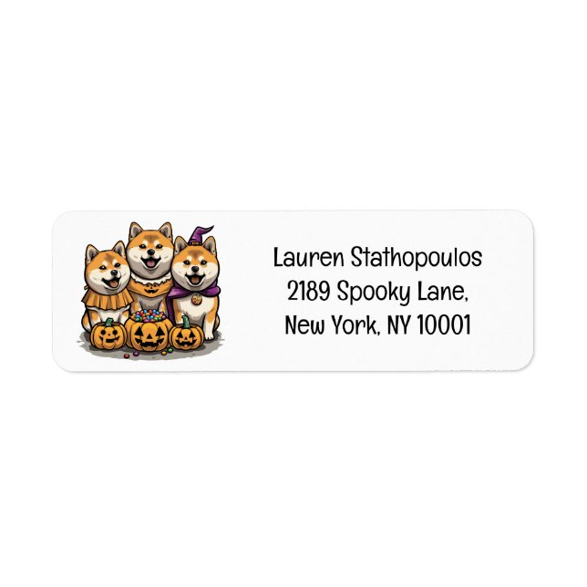 Halloween Shiba Inu Dogs Return Address Label (Front)