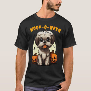 Halloween Shih Tzu Dog Pumpkin Woof-o-ween T-Shirt