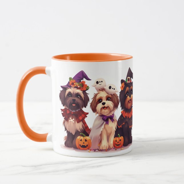 Halloween Shih Tzu Dogs Mug (Left)