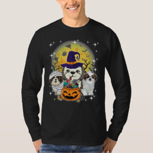 Halloween Shih Tzu Witch Pumpkin Mummy T-Shirt