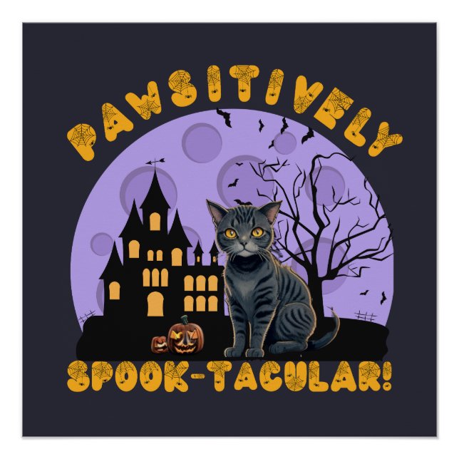 Halloween Shirt | Black Cat Shirt | Cat Lover Gift Poster (Front)