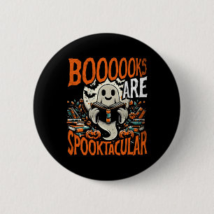 Halloween Shirt Book Lover Design Ghost With Books 6 Cm Round Badge