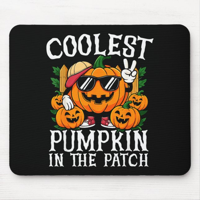 Halloween Shirt Boys Girls Kids Coolest Pumpkin In Mouse Pad (Front)
