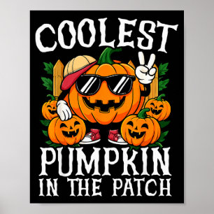 Halloween Shirt Boys Girls Kids Coolest Pumpkin In Poster