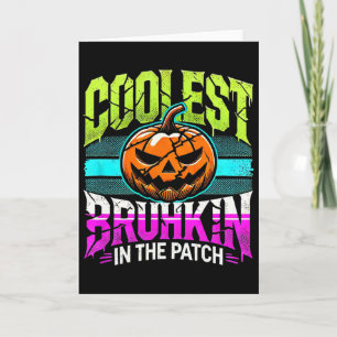 Halloween Shirt Boys Pumpkin Thanksgiving Bruh Hal Card