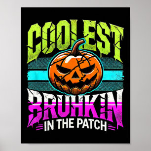 Halloween Shirt Boys Pumpkin Thanksgiving Bruh Hal Poster