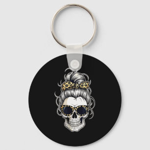 Halloween Shirt For Women Skull , Leopard Key Ring